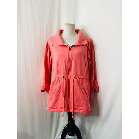 Old Navy Women's Sweatshirt Jacket Pink Long Sleeve Collard Full Zip Size XL - Picture 2 of 9